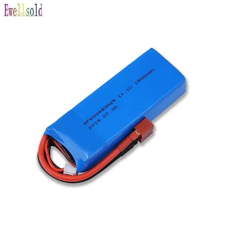 Ewellsold 11 1 В 1500 мА/ч 25C Lipo Батарея для WLtoys V950 RC модели самолетов вертолётом и V мА