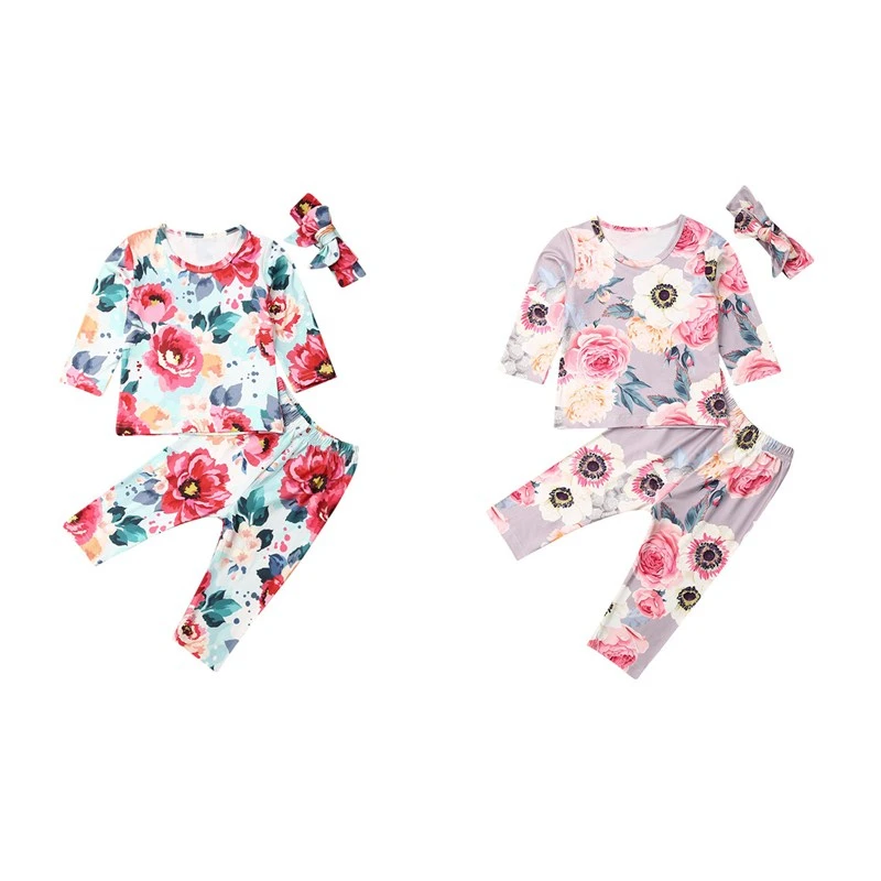 Комплект одежды из 3 предметов для маленьких девочек с цветочным принтом