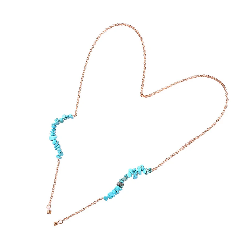 Ремешок для очков неправильной формы с синими камнями шнурок солнцезащитных