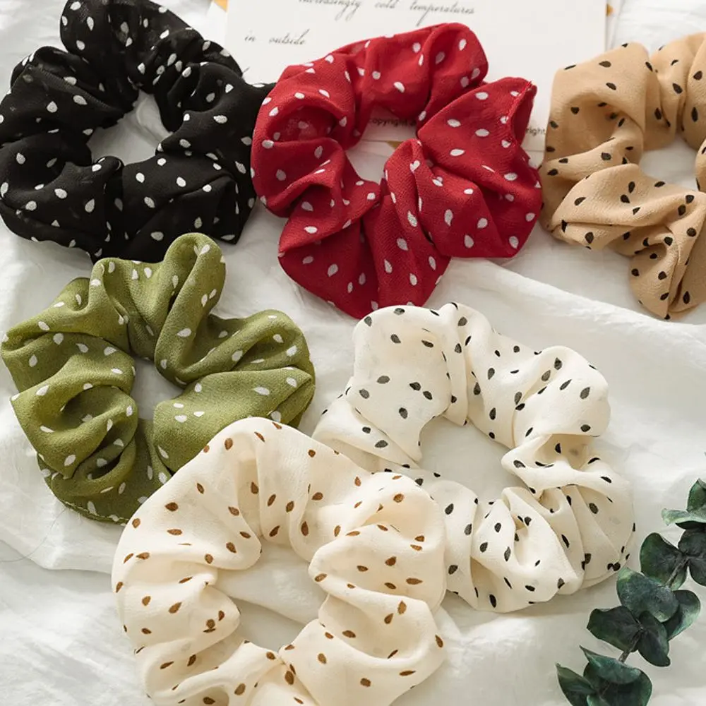 Женские разноцветные резинки для волос в горошек резинка хвоста