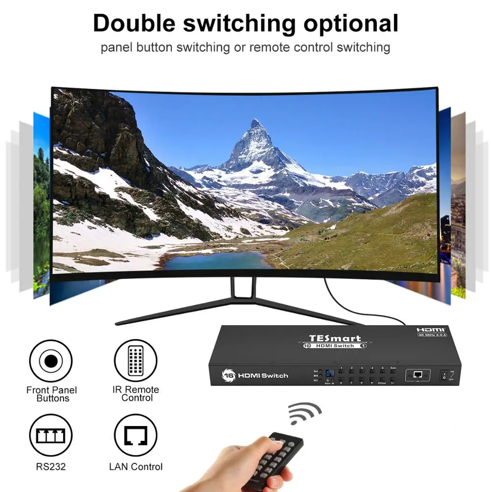16 портов s HDMI переключатель для крепления на стойке Видео Аудио разделитель в 1