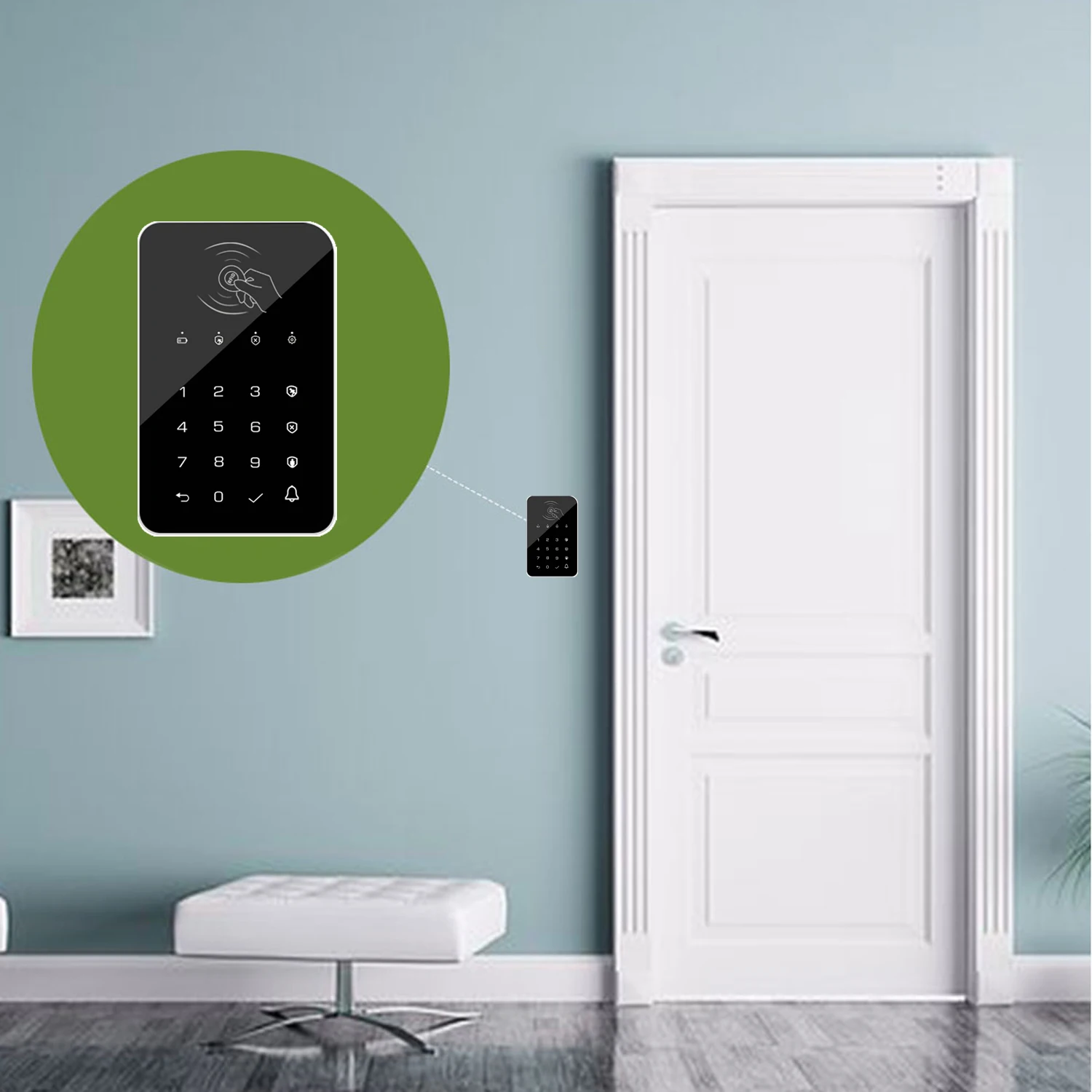 433mhz wireless keyboard touch keyboard rfid card rechargeable for remotely arm disarm home burglar security alarm system free global shipping