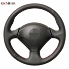 Рука сшитый черный искусственная кожа Чехол рулевого колеса автомобиля для Honda Acura RSX Тип-S 2005 S2000 2000-2008 Civic Si 2002-2004