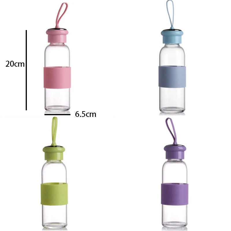 Портативный дорожный чайник 420 мл маленькая Стильная стеклянная бутылка для воды