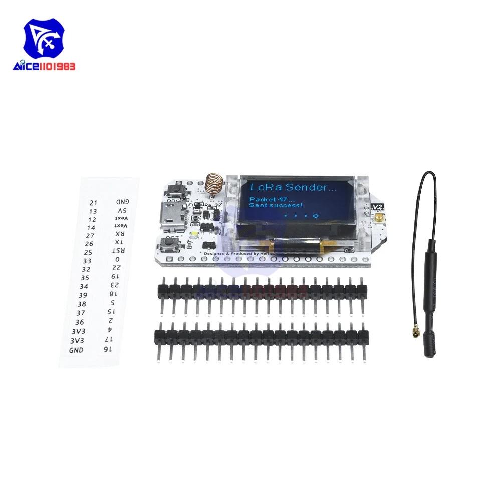 Плата расширения diymore LoRa 868 915 МГц OLED дисплей 0 96 дюйма ESP32 Wi Fi Bluetooth антенна на