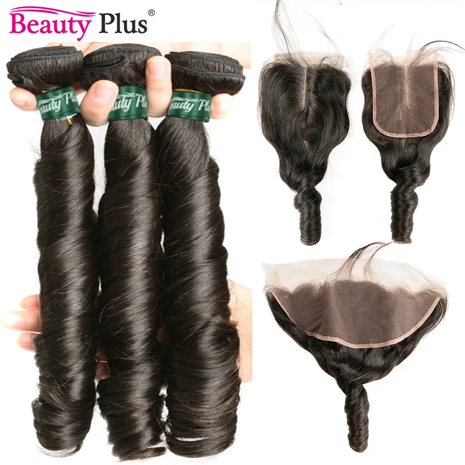 Романтические вьющиеся пучки волос с зажимами Beauty Plus Remy бразильские