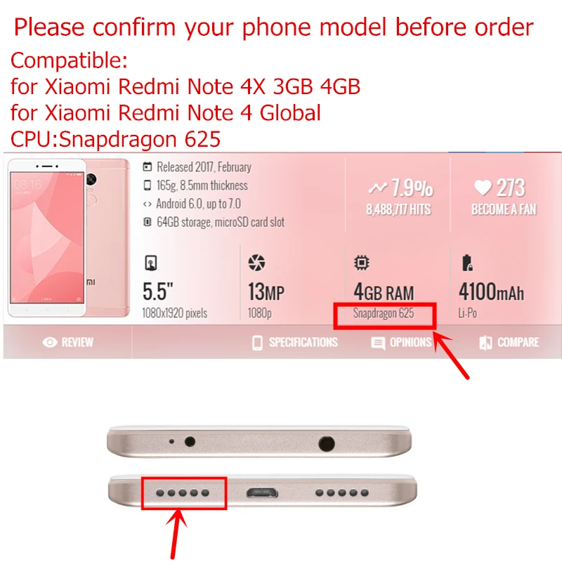 Высокое качество для Xiaomi Redmi Note 4 Global/Note 4X сенсорный экран стеклянная панель