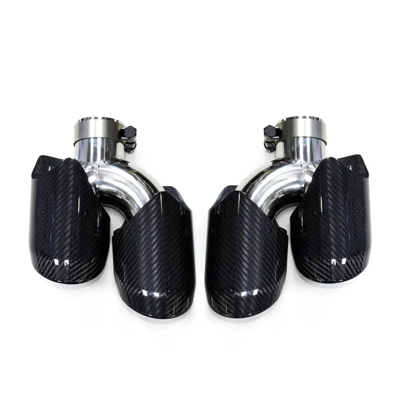 

Car Accessories Stainless Steel Muffler Pipe For Porsche Macan 2014-2018 Glossy Black Carbon Fiber Car Exhaust System End Tip