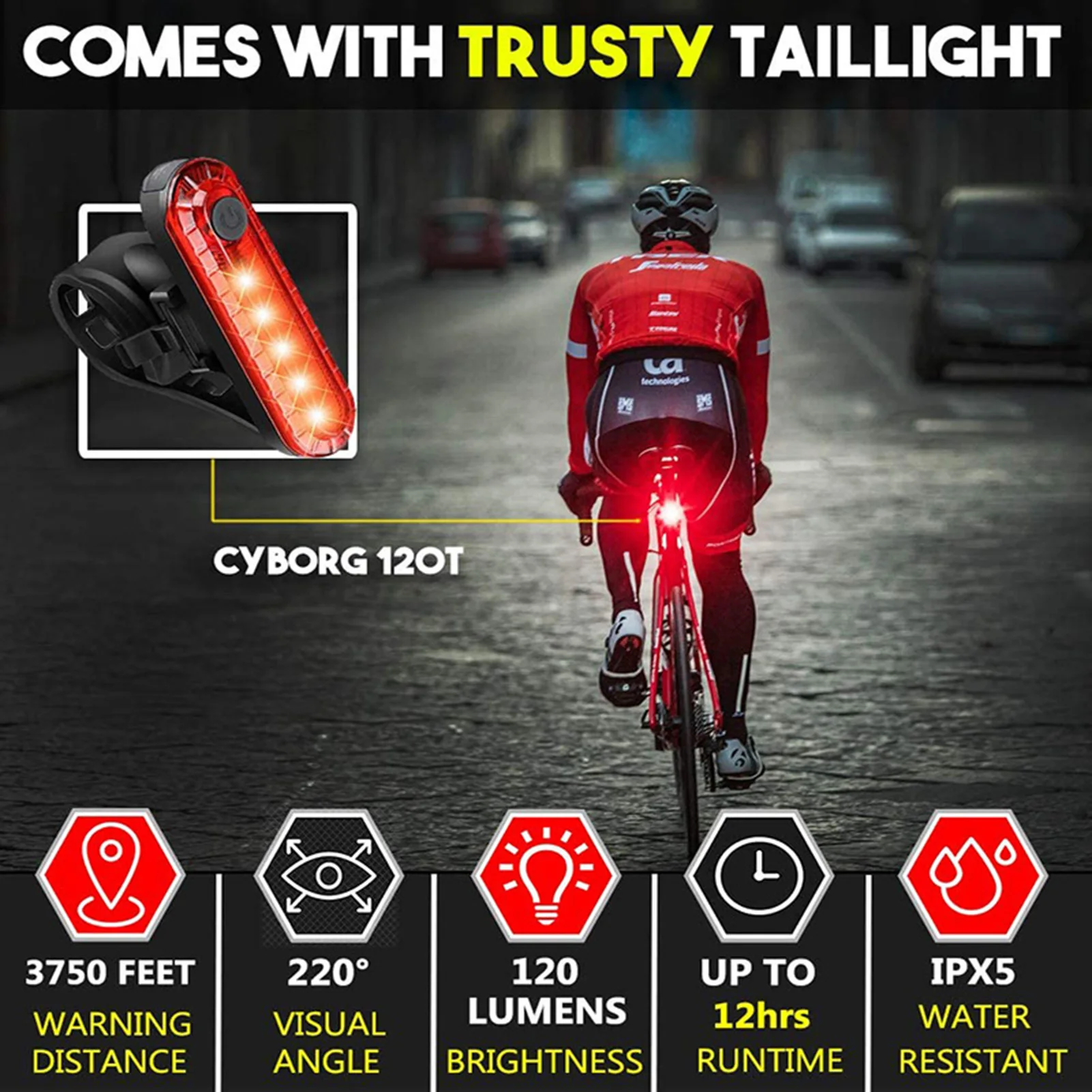 

Bike Light Set USB Rechargeable MTB Bicycle Front Back Rear Taillight Cycling Safety Warning Light Waterproof Bicycle Lamp