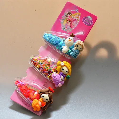 3 шт. диснеевской принцессы детская заколка для волос с изображением Эльзы из