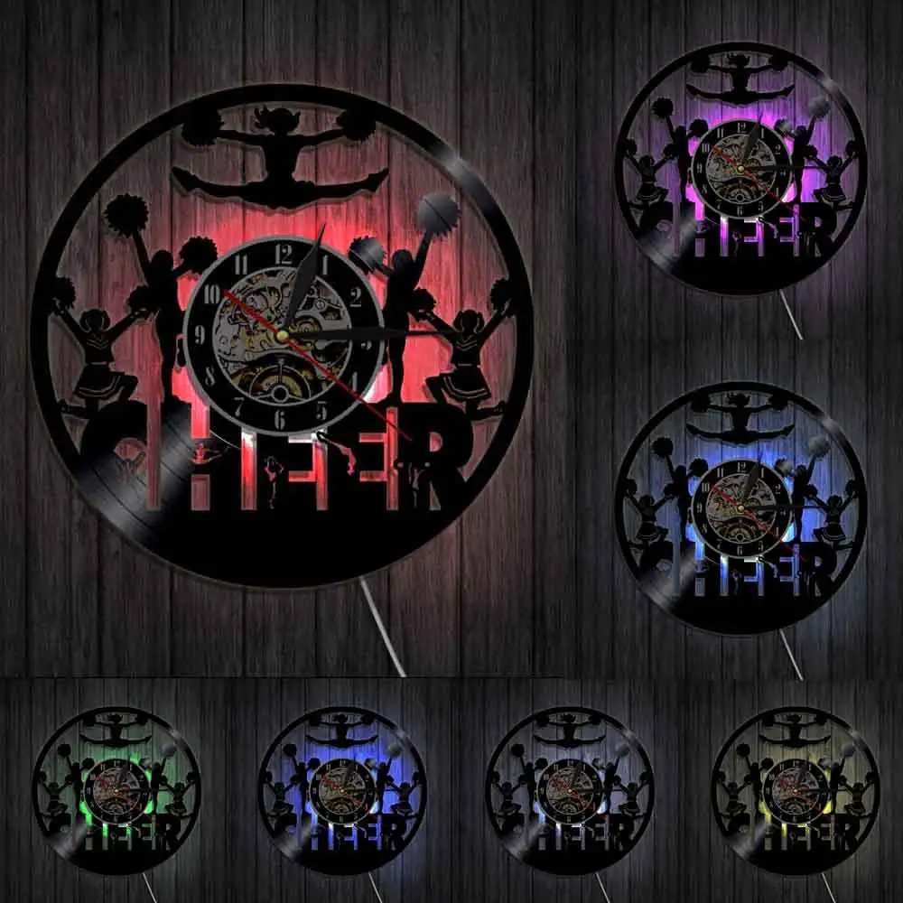 Настенные часы черлидеев силуэта настенные для домашнего декора болельщиков