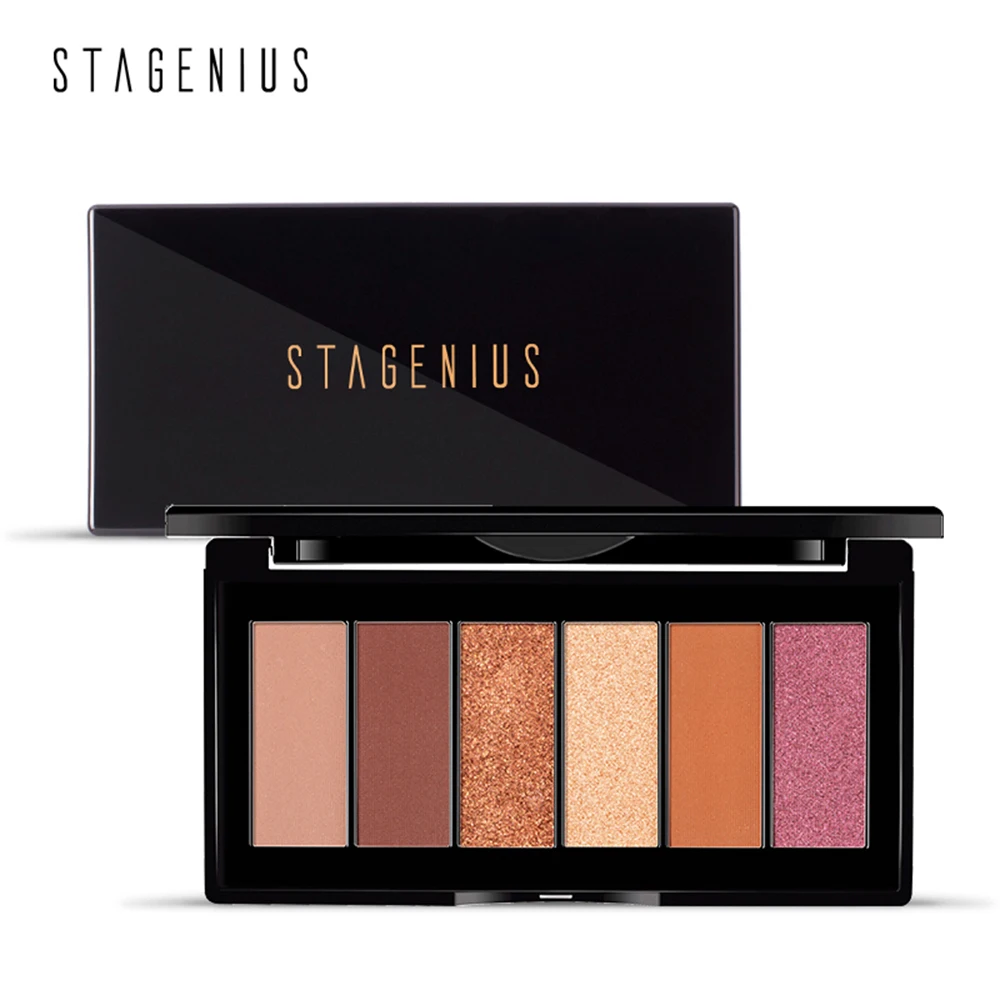 Тени для век 6 цветов мерцающие блестящие матовые тени Палитра долговечная с
