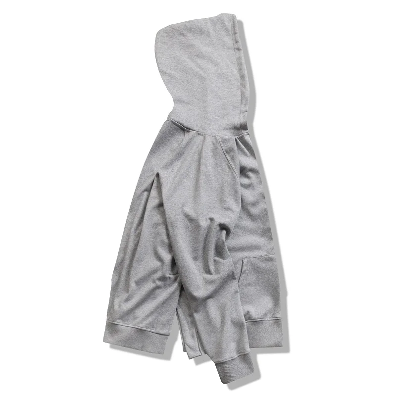 Толстовка с капюшоном qoolxcwear Мужская черная плотная серая уличная одежда брендовая одежда однотонная Повседневная свободная толстовка на молнии качественный хлопковый топ 2606