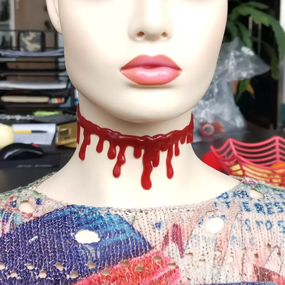Halloween Blood Drip Necklace Vampire Bloody Choker Necklace Red Horror Scary Costumes Party Decorations Accessories image 6