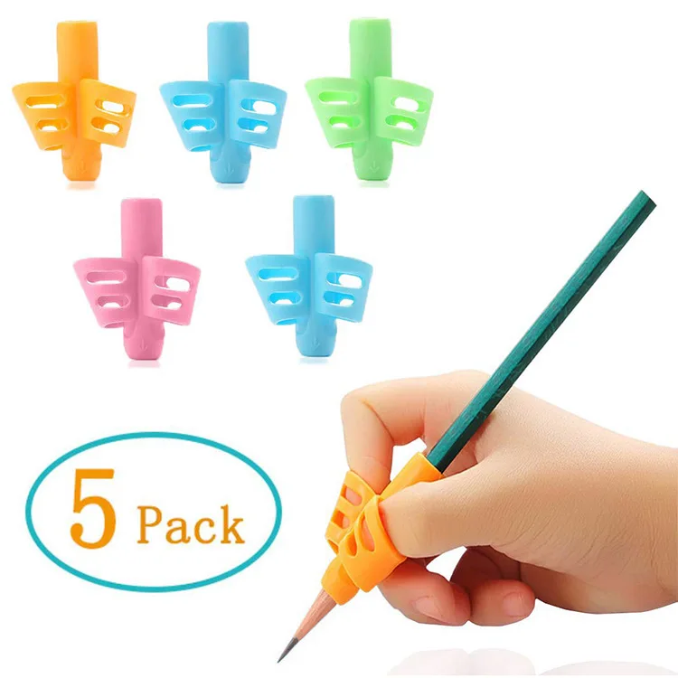 5Pcs Three Fingers Silicone Pen Holder Student Stationery Teaching Equipment Silicone Pen Holder Child Writing Correction