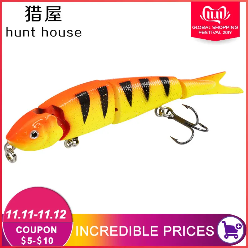 Hunthouse рыболовные жесткие приманки шарнирная приманка swimbait 4 секции 4 рыболовные приманки 120 мм тонущий окунь Щука de peche leurre