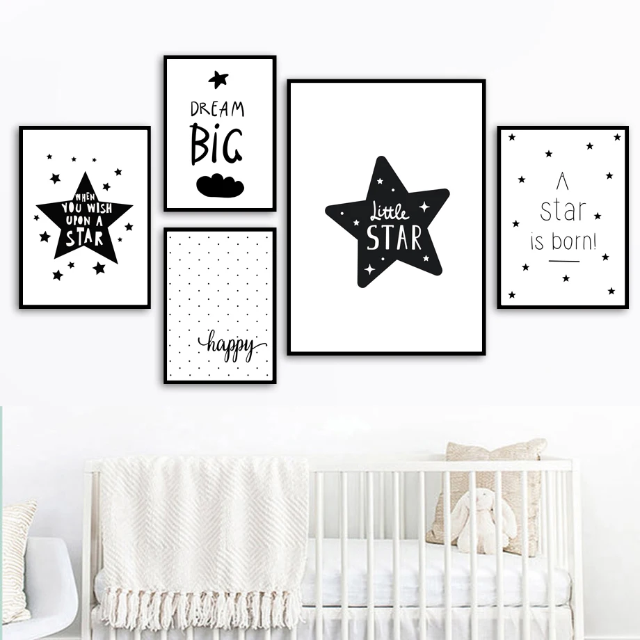Настенная картина со звездами и мечтами Картина на холсте в скандинавском стиле