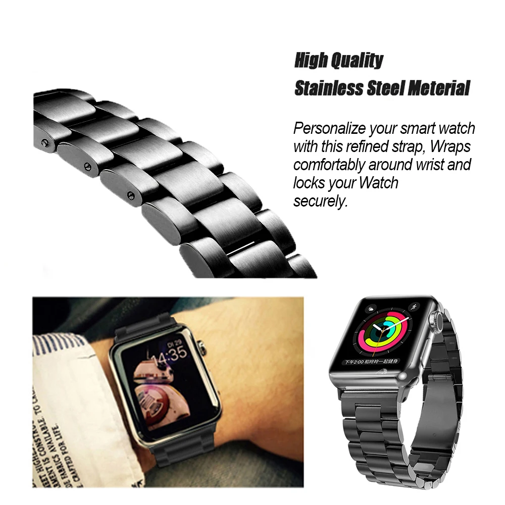 DEALELE Нержавеющая сталь ремешок для наручных часов Apple Watch серии 3/2/1 42 мм 38 версия