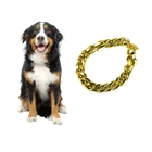 Ожерелье-цепочка для домашних питомцев, ожерелье для щенков, персонализированная Золотая булочка бульдогов, мощная пластиковая цепь для собак, ювелирные изделия, новые аксессуары для домашних животных