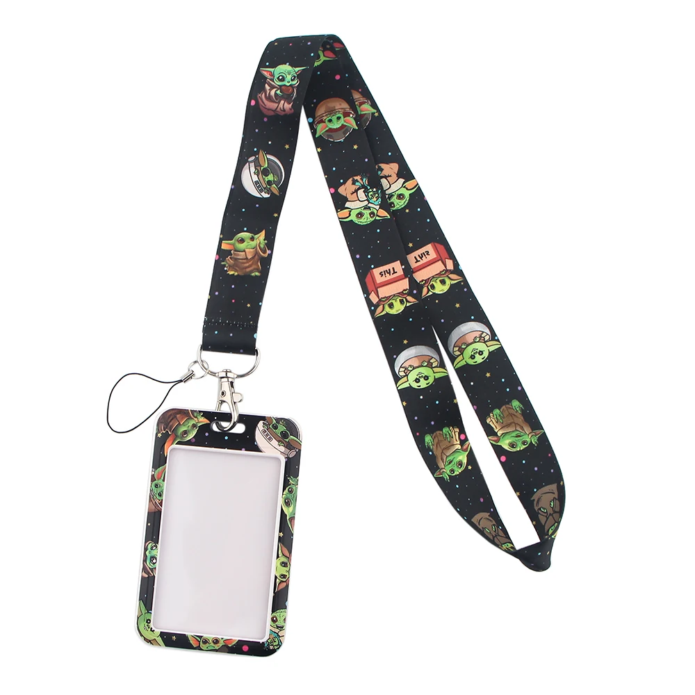 cb1023 cute alien women lanyard card holder student hanging neck phone lanyard badge subway access card holder accessories free global shipping