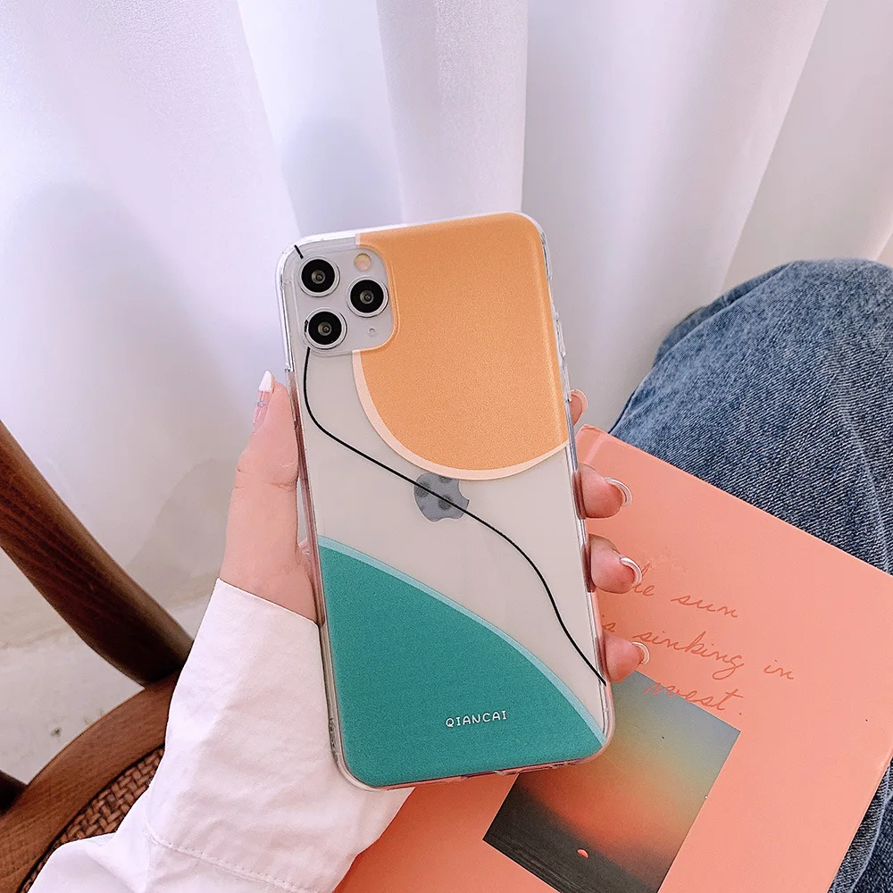 

Art Retro Abstract Geometry Phone Case For iPhone 11 Pro Max XR X XS Max 7 7 Puls 6 S 7 8 Plus Cases Cute Soft Silicone Cover