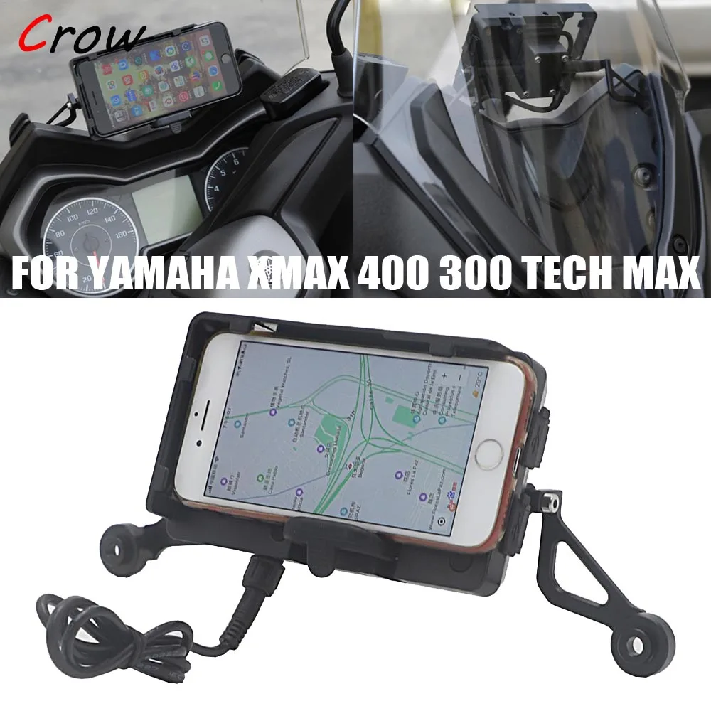 

For Yamaha XMAX 400 300 TECH MAX XMAX300 2020 Motorcycle Front Phone Stand Holder Smartphone Phone GPS Navigaton Plate Bracket