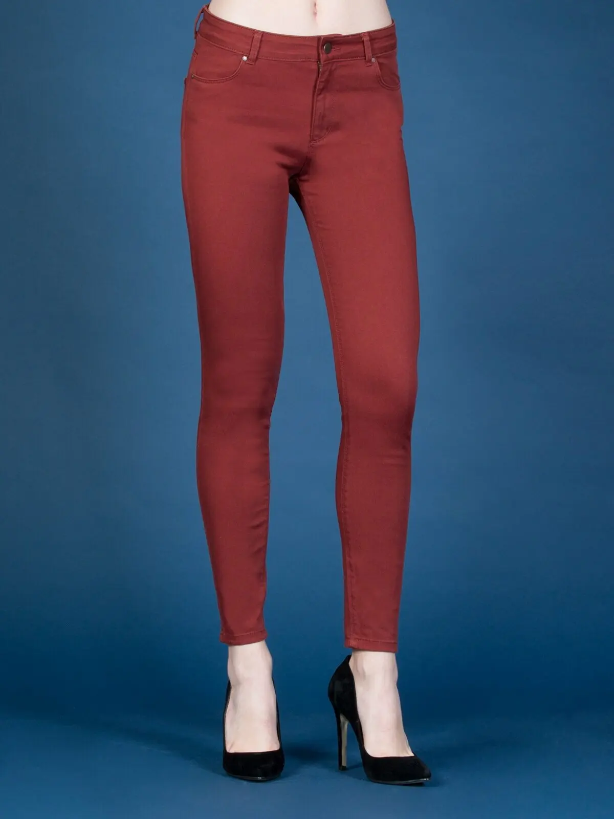 Женские супероблегающие оранжевые брюки Colins облегающие с высокой посадкой