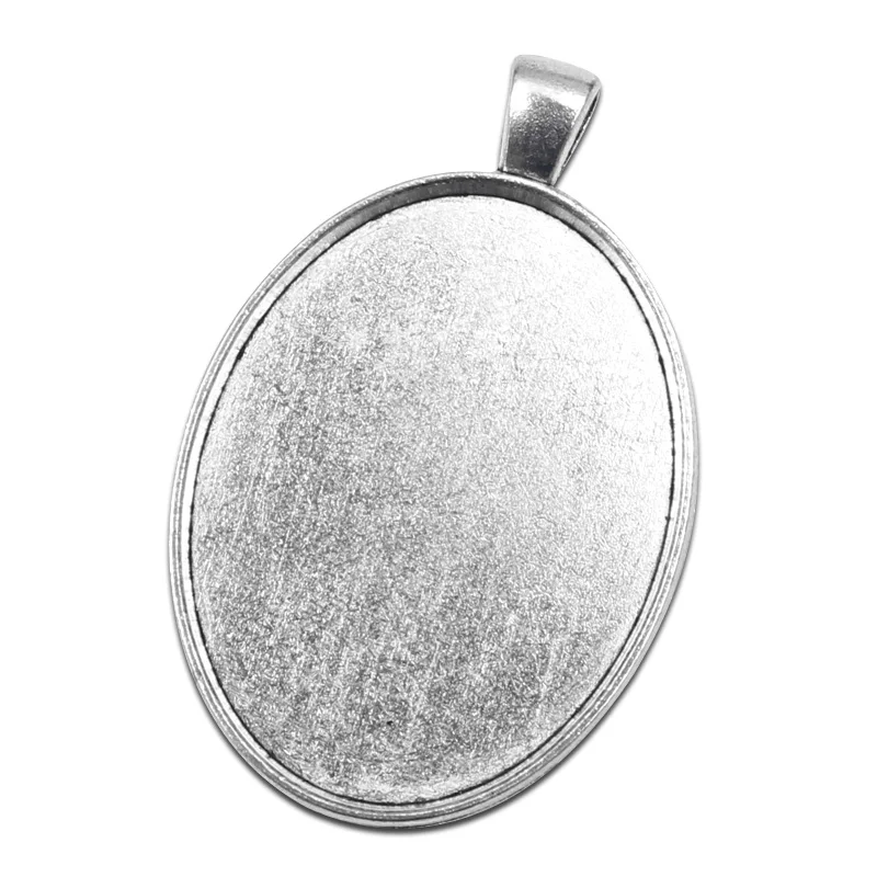 5 шт. 50X33mm сплав стекло камень кулон рамки круглый заготовки базовые настройки