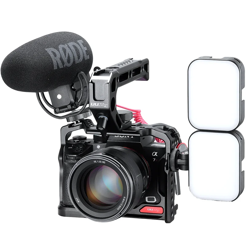

Metal Camera Cage Rig for Sony A73 A7III A7R3 A7M3 Rig with Arca Swiss and Arri Locating Hole Extend Cold Shoe Mount Mic Light