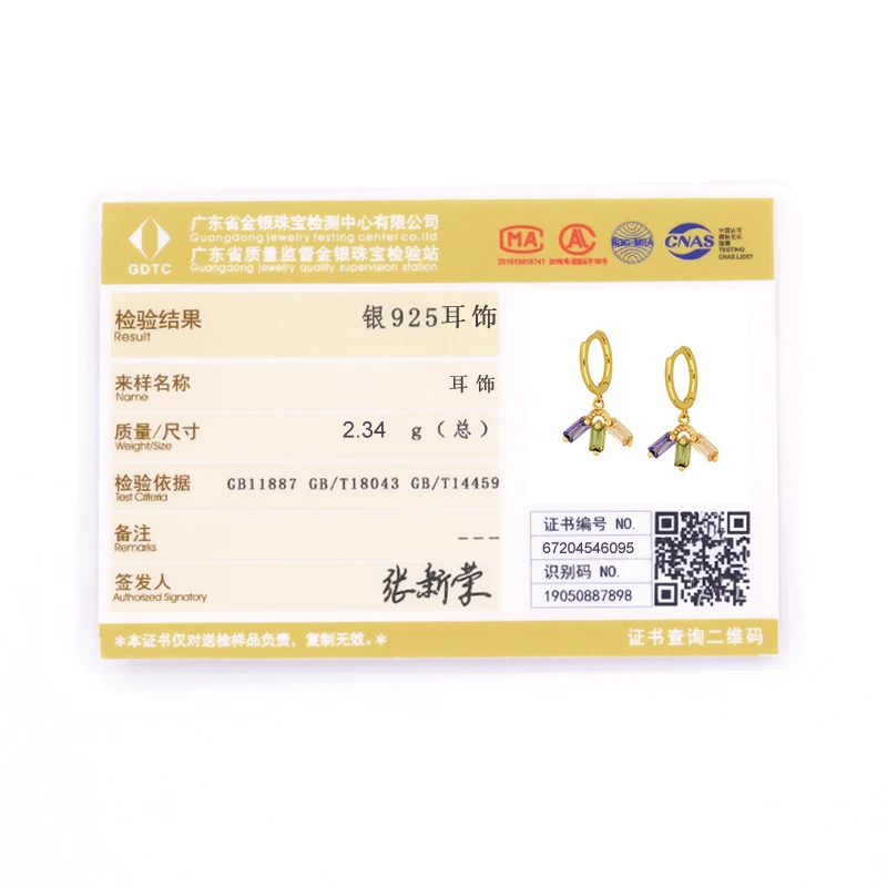 

Genuine 925 Sterling Silver Huggie Hoop Earrings for Women Girl Lovers' Colorful Bling Zicron Dangle Earring Pendientes Oorbelle