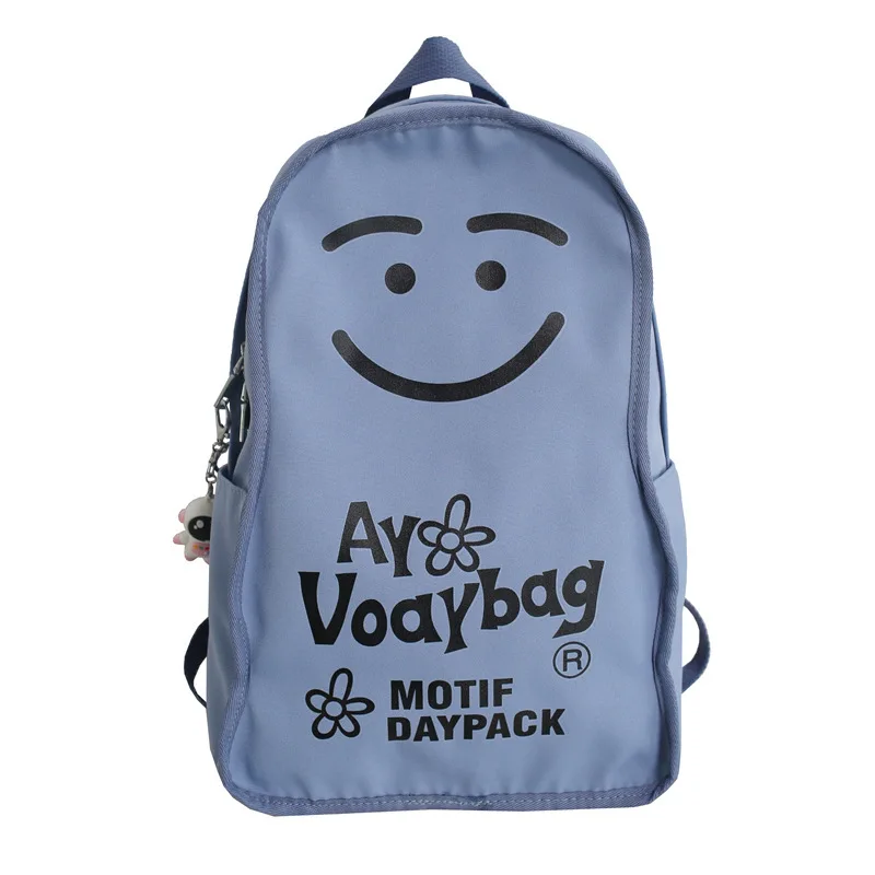 

Korea smiling face all-match backpack nylon waterproof school bag backpacks for school teenagers girls