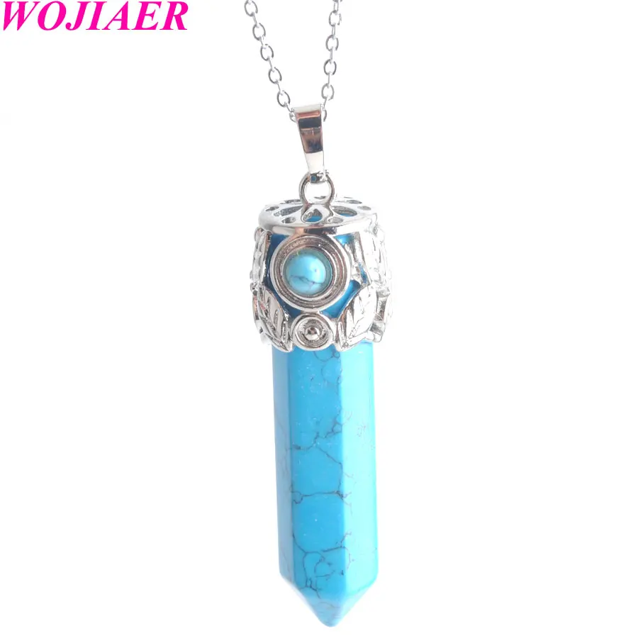 WOJIAER исцеляющая точка натуральный камень лист шестигранная колонна хрустальный