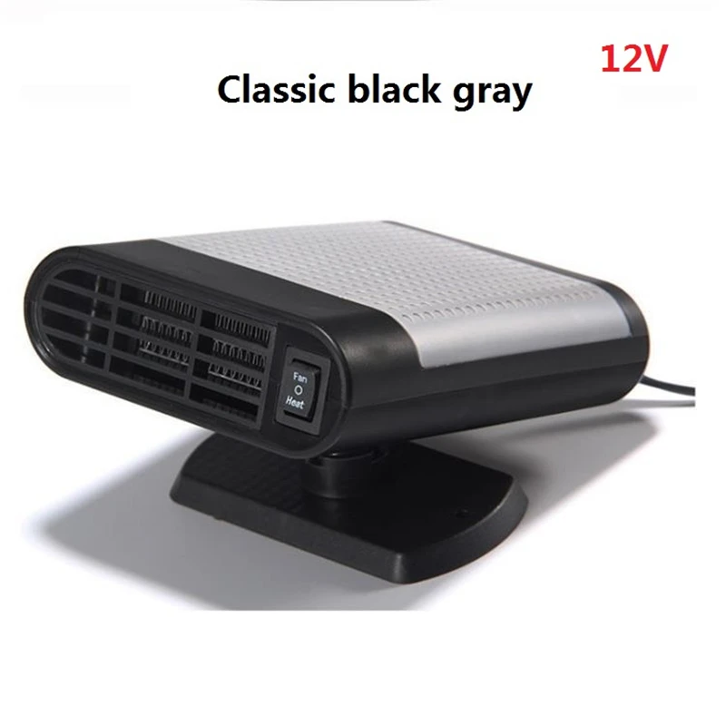 12Vblack gray Портативный обогревателя автомобиля 12 V/24 V высокое Мощность лобовое стекло автомобиля нагреватель быстрый нагрев вентилятор обогреватель для легкой уборки снега - Название цвета: 12Vblack gray