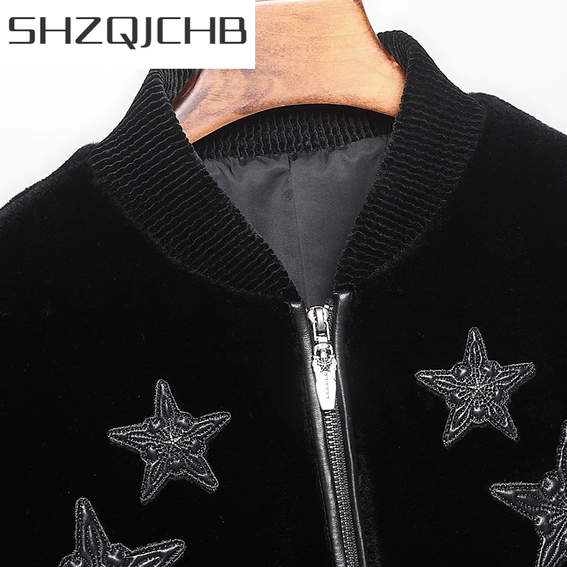 

Мужская зимняя куртка SHZQ из натурального меха, Корейская уличная одежда 2021, куртка с овчиной, модная плотная теплая верхняя одежда для зимы ...