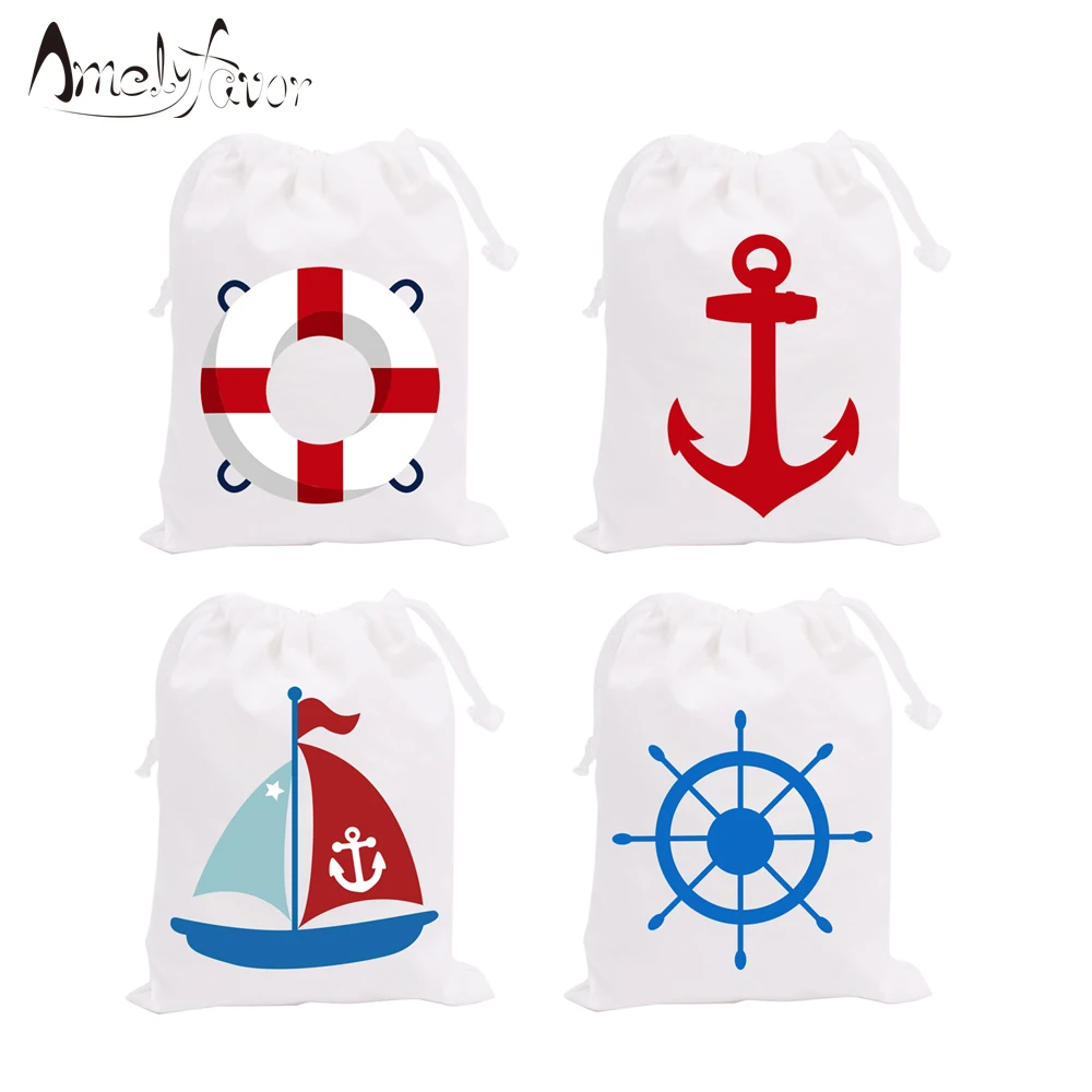

Тема парусника вечерние мешочки, мешочки для сладостей подарочные сумки парусник логотип морские украшения детский душ события день рожде...
