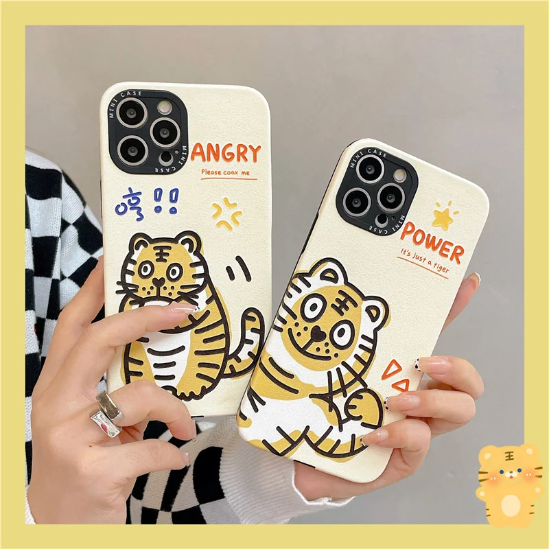 

Funny cartoon tiger for iphone 13pro case 11 for iphone12 / XR / xsmax soft 78plus