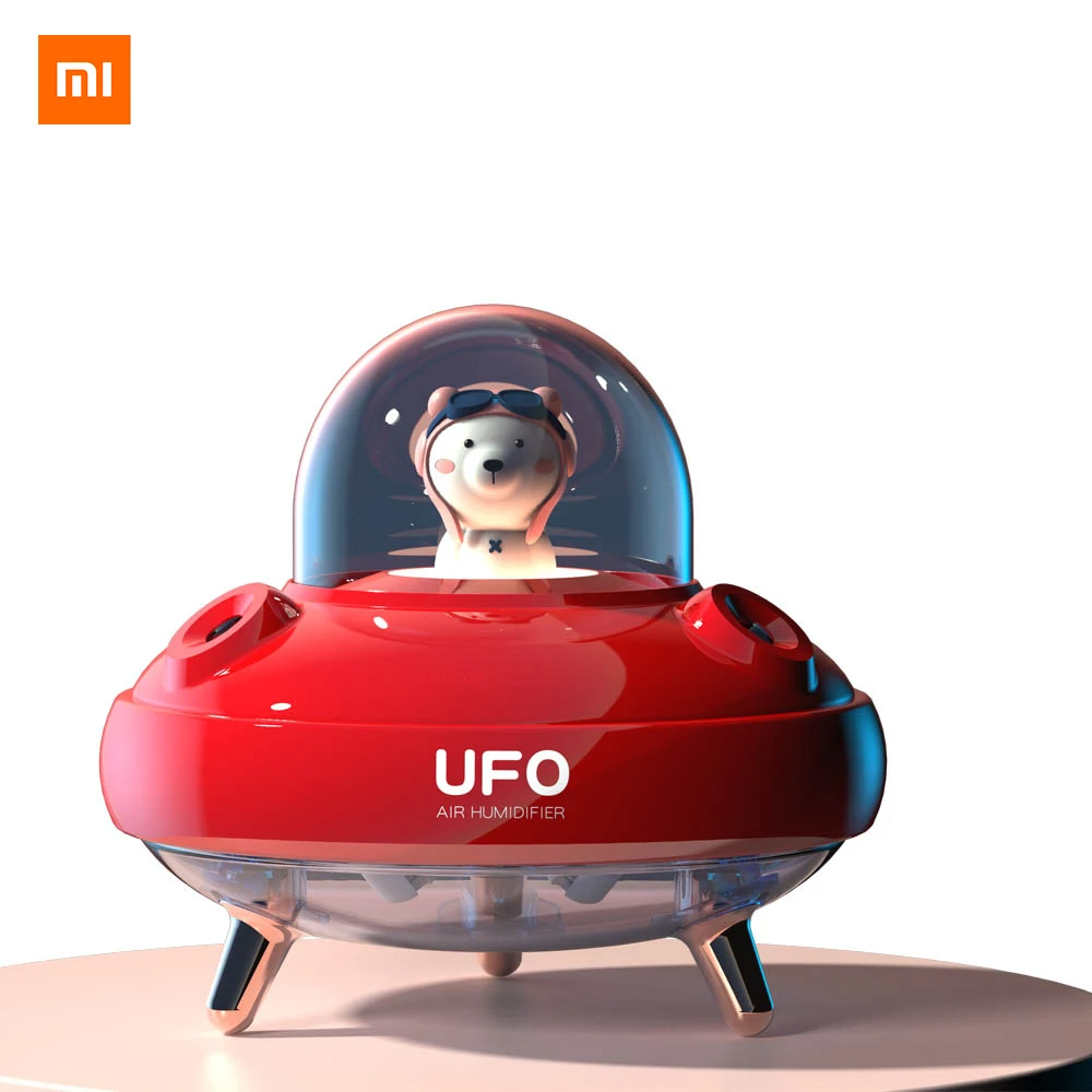 

Dual Nozzles Wireless UFO Humidifier Desktop Air Humidifier Cute Planet Bear LED Light Ultrasonic Aroma Essential Oil Diffuser