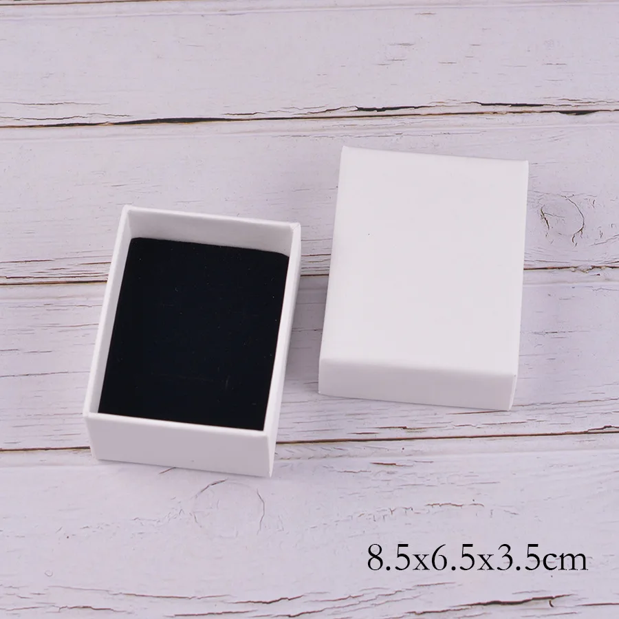 

One Dozen white kraft paper jewelry Packaging box ring earring necklace bracelet boxes customize print logo gift package
