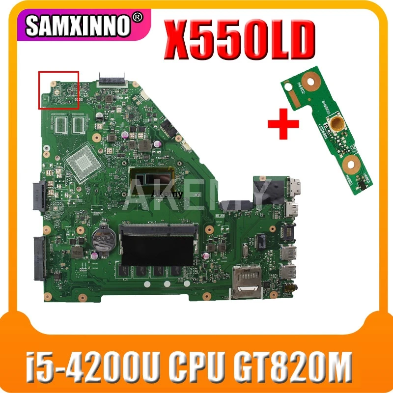 X550LD материнская плата i5 4200U CPU GT820M REV2.0 для For Asus X550LC A550L Y581L ноутбука