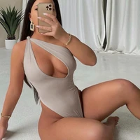 summer bodysuit women one shoulder bandage bodys sexy hollow out off shoulder elasticity sleeveless bodies for women jumpsuits