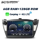 Автомобильный DVD-плеер Carplay 8 дюймов DSP Android 11,0 6 ГБ + 128 ГБ IPS GPS WIFI Bluetooth 5,0 RDS радио для Hyundai Tucson IX35 2010 - 2015