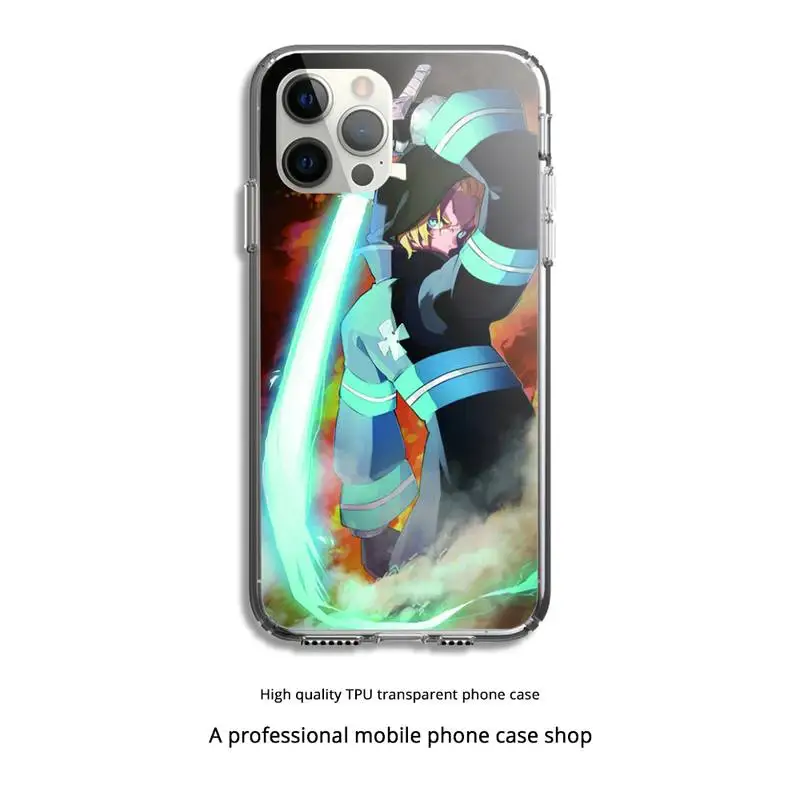 

Fire Force Phone Case Clear Cover For Iphone 5 6 7 8 11 12 Plus XR X XS SE2020 11/12PRO Max Transparent Cases