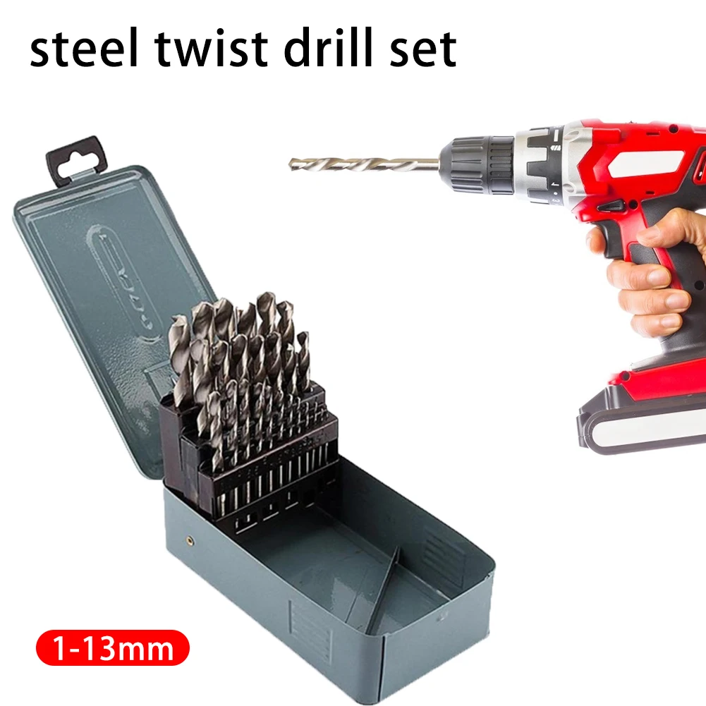 

25 шт. сверла с ящик для хранения шпильки для волос, заколки-Скорость Сталь 1-13 мм сверла набор для деревообработки дыропробивной пресс Мощнос...