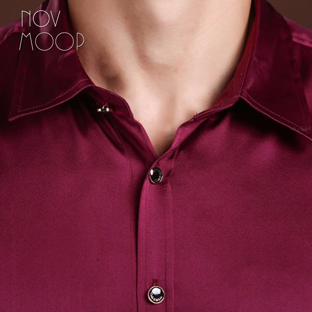 Американский стиль 3 цвета однотонная деловая шелковая рубашка мужские рубашки