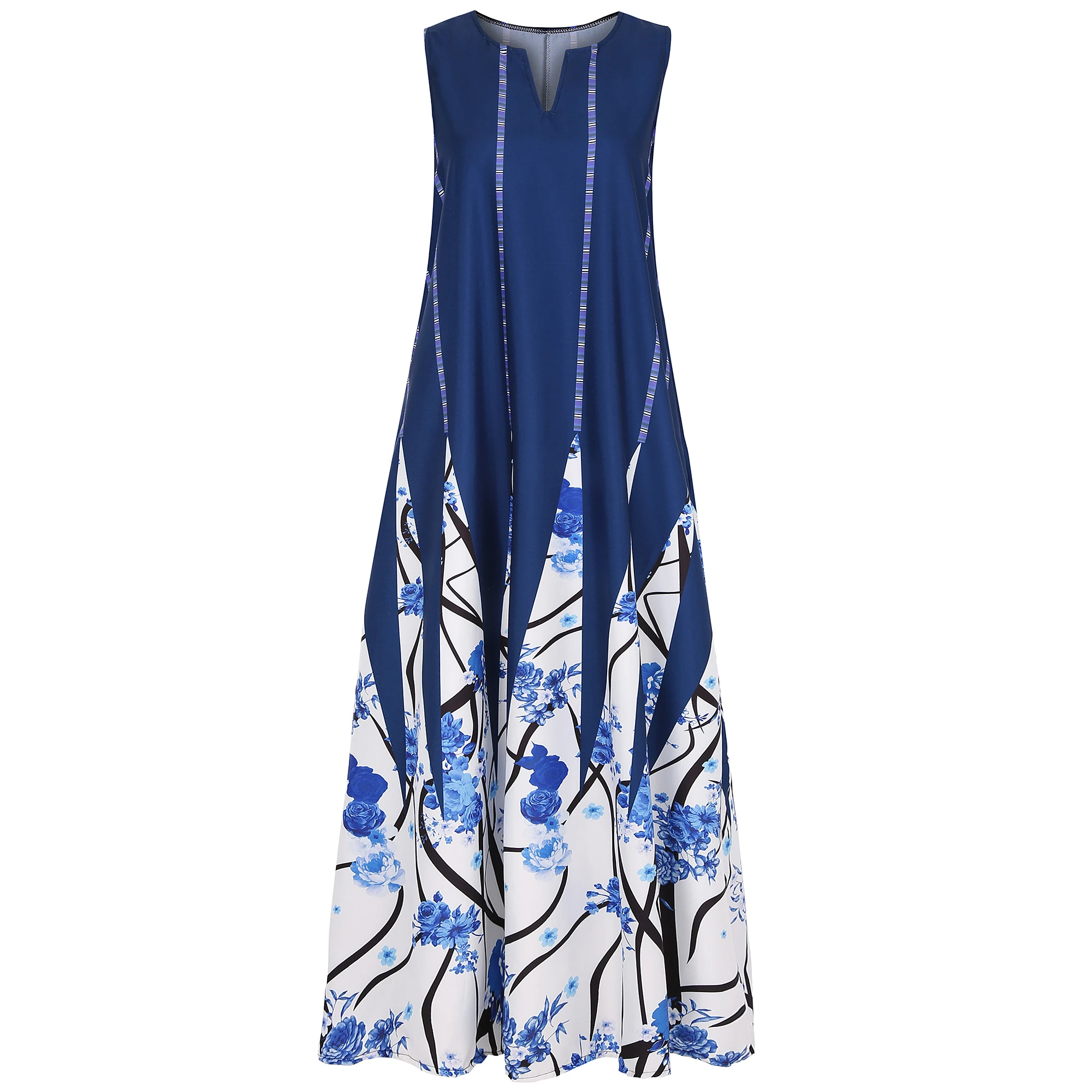 

M-5XL Big Plus Size Womens Female Long Print Floral Loose Dress 9632
