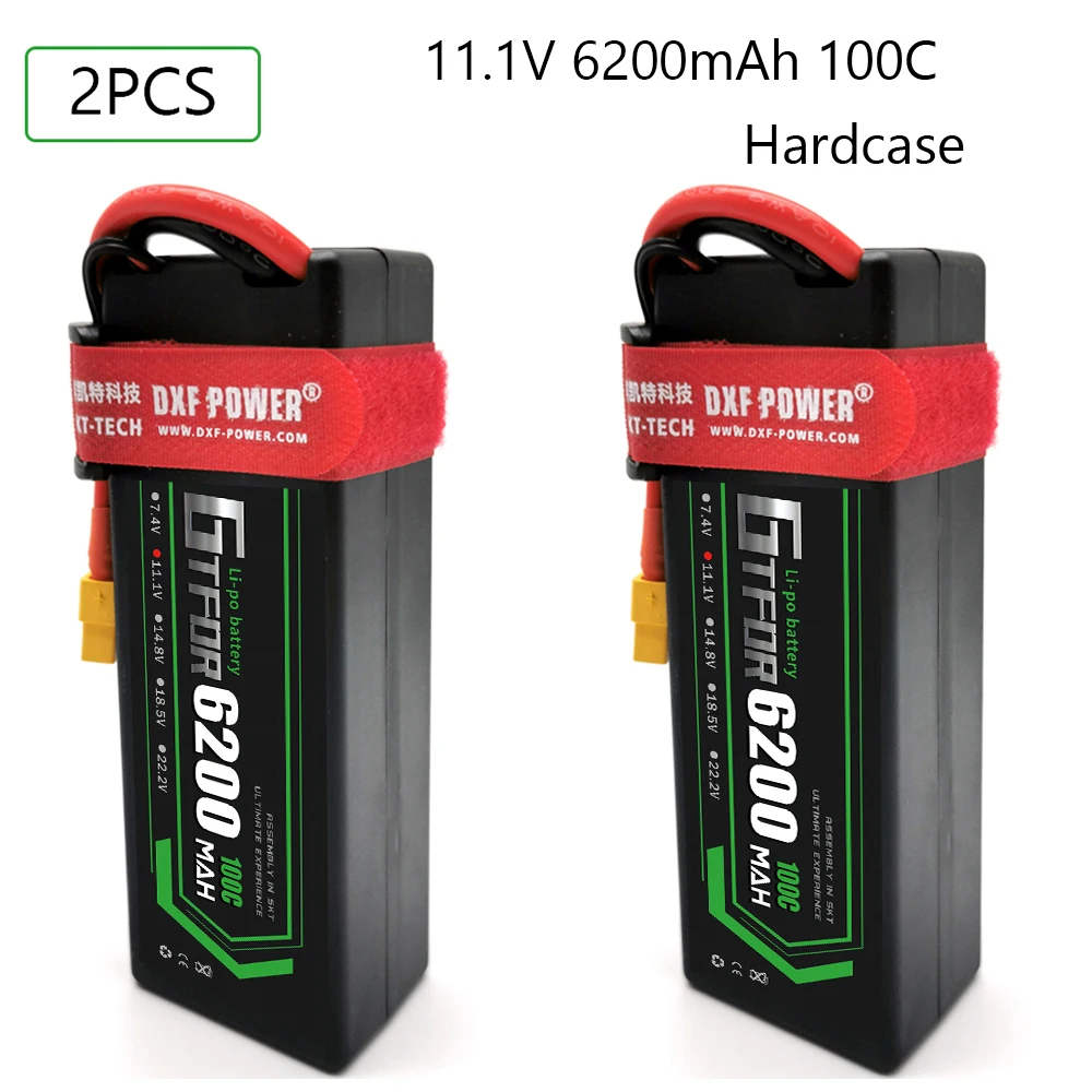 Жесткий чехол GTFDR 6200 мАч 11 1 В 100C 200 3S LiPo RC Battery для радиоуправляемых внедорожников