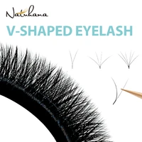 natuhana v shape auto fans eyelash extension premade volume eyelashes maquiagem c%c3%adlios individual silk easy fan lashes makeup