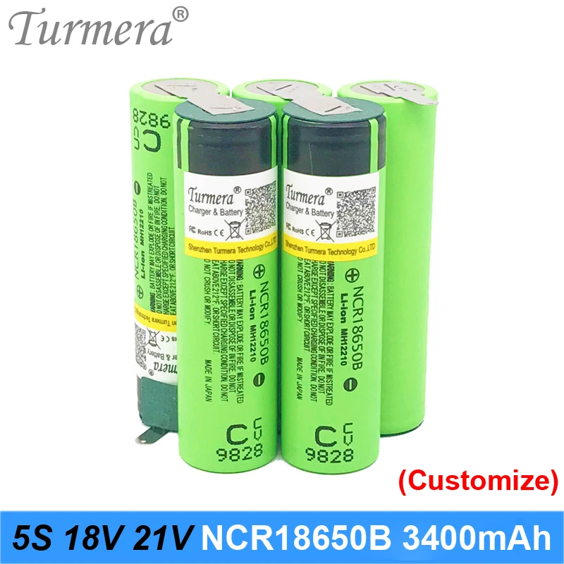 

18650 battery 5s 18v 21v ncr18650b 3400mah 18v 21v welding solder battery for vacuum cleaner screwdriver battery customized new