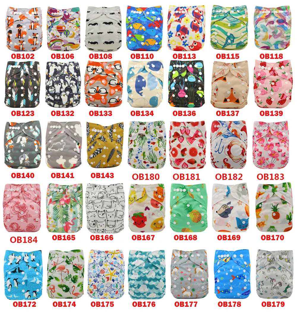 10pcs Diapers Ohbabyka тканевые подгузники, детские подгузники с регулируемым карманом, подгузники, многоразовые подгузники, 10 шт./лот - Цвет: 10pcs Diapers