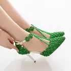 Туфли-лодочки Свадебные Украшенные стразами, 9 см